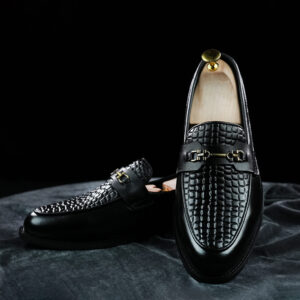 Premium Black Tarsal Leather Loafers 001 – Elegance in Every Step